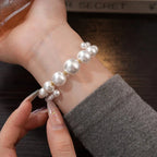 White Pearl Charm Bracelet