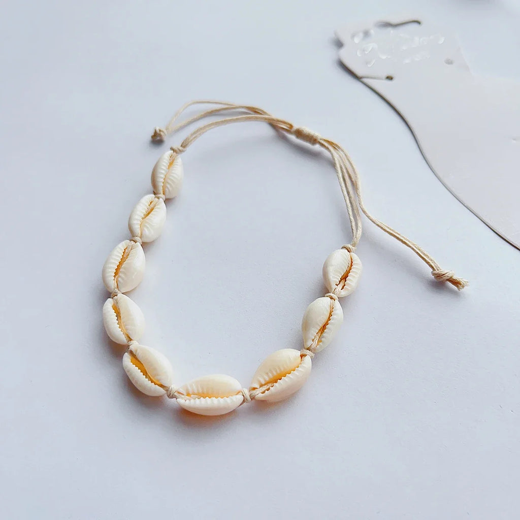 Bracelet de cheville coquillage Cauri pour femme