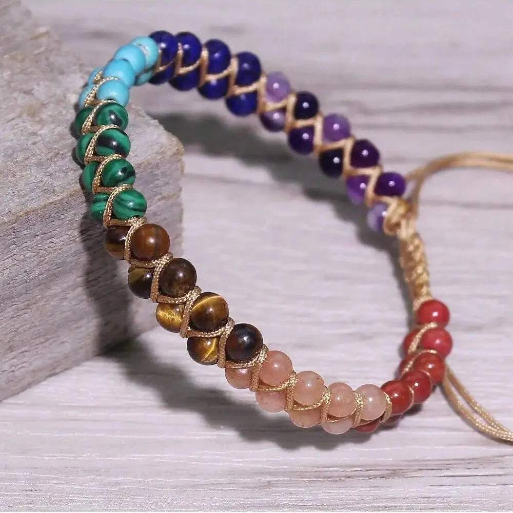 Bracelet de cheville en pierre naturelle 7 chakras