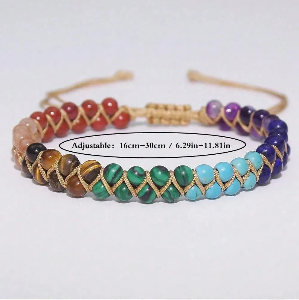 Bracelet de cheville en pierre naturelle 7 chakras