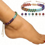 Bracelet de cheville en pierre naturelle 7 chakras