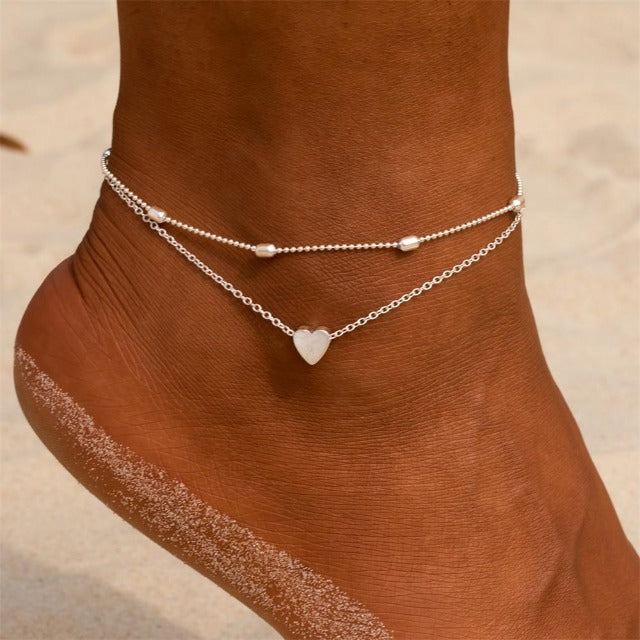 Women's Gold & Silver Anklet silver