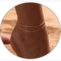 Thin Double Row Gold Ankle Bracelet