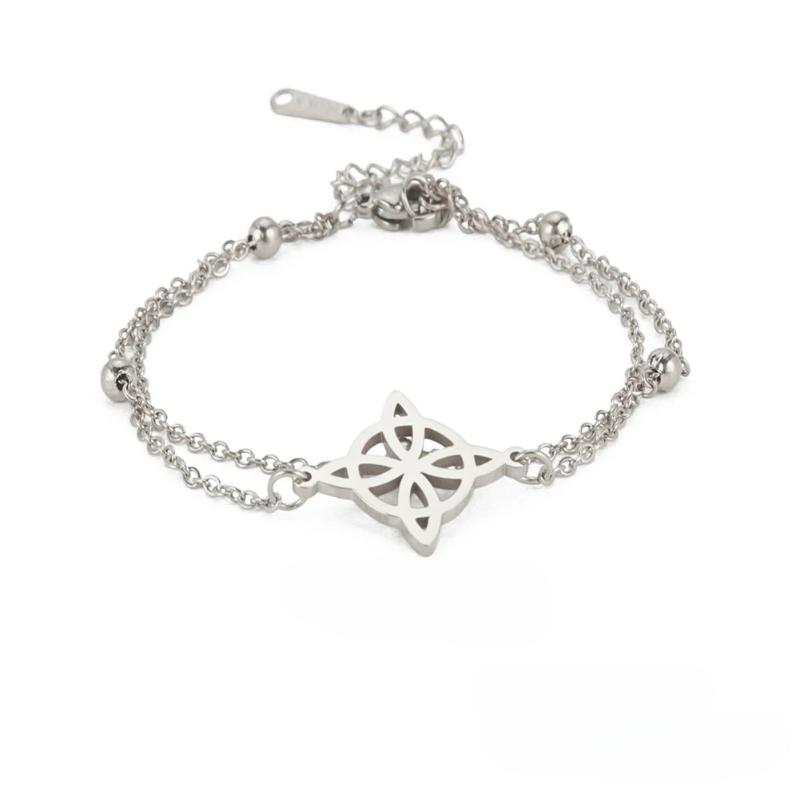 Bracelet de Cheville Noeud de Sorcière argent