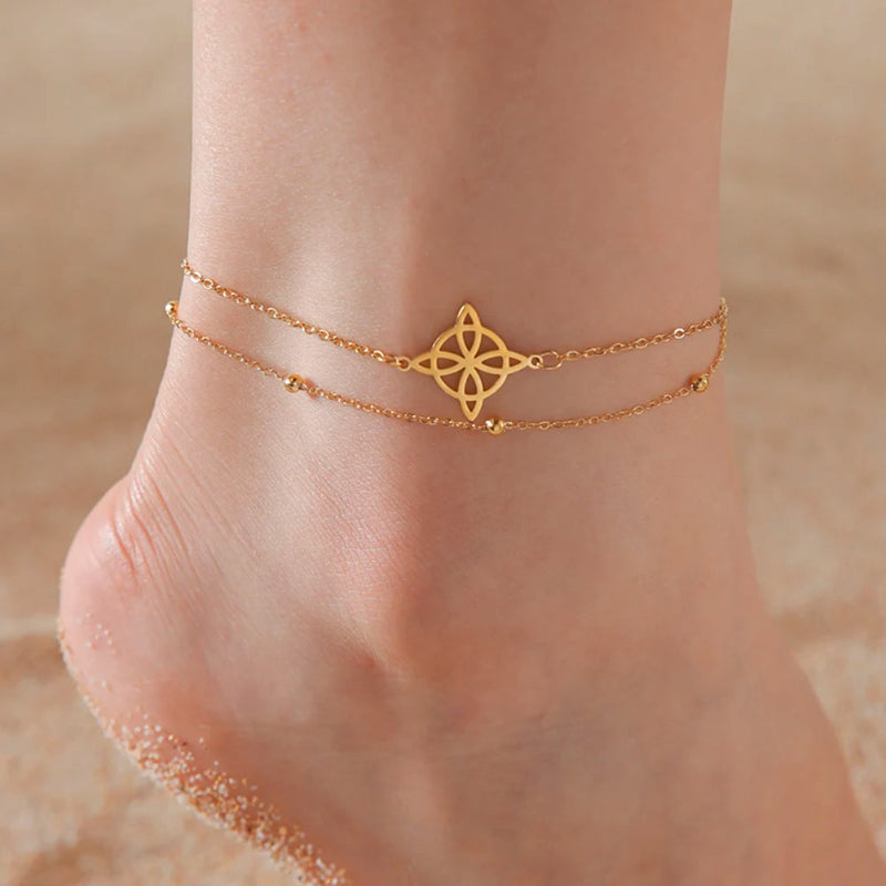 Bracelet de Cheville Noeud de Sorcière or