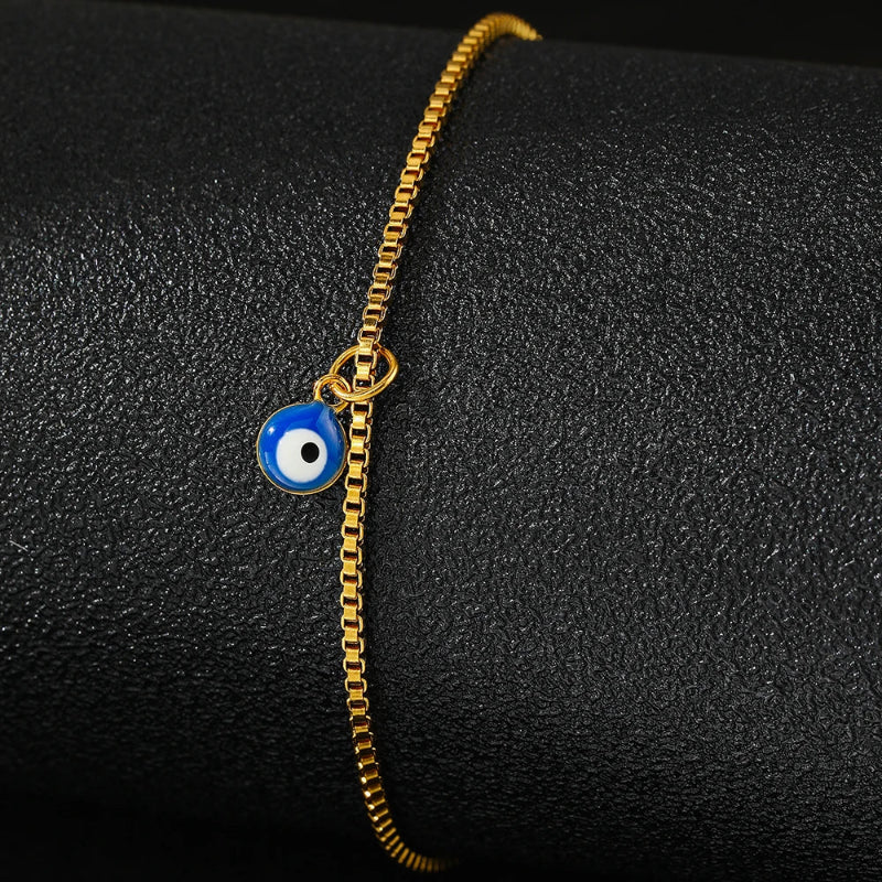 Gold Blue Eye Anklet