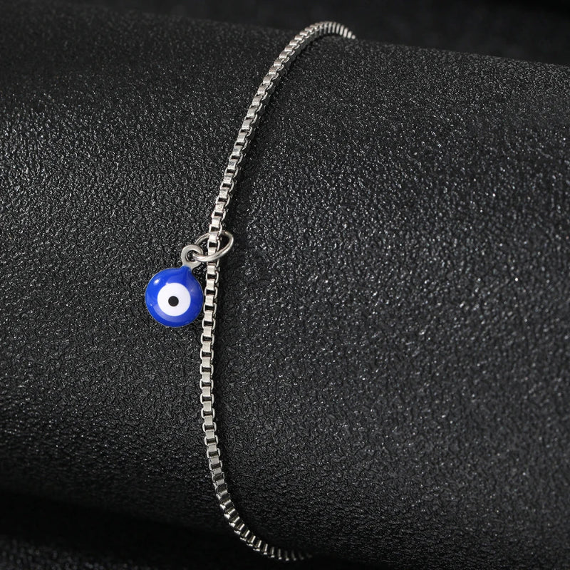Silver Blue Eye Anklet