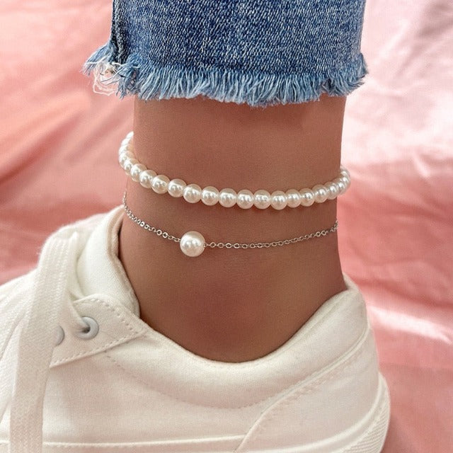 Women's Pearl Ankle Bracelet Jewelry
