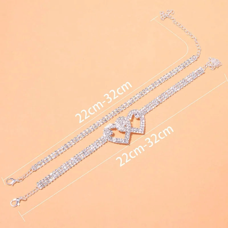 Bracelet de cheville "petit coeur" pour femme