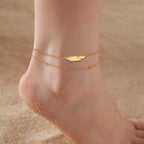 Gold Feather Anklet