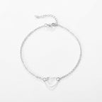 Bracelet de Cheville pour Femme Coeur Or & Argent