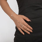 Rhinestone Hand Bracelet Women's Jewelry Silver Hand & Finger Chain