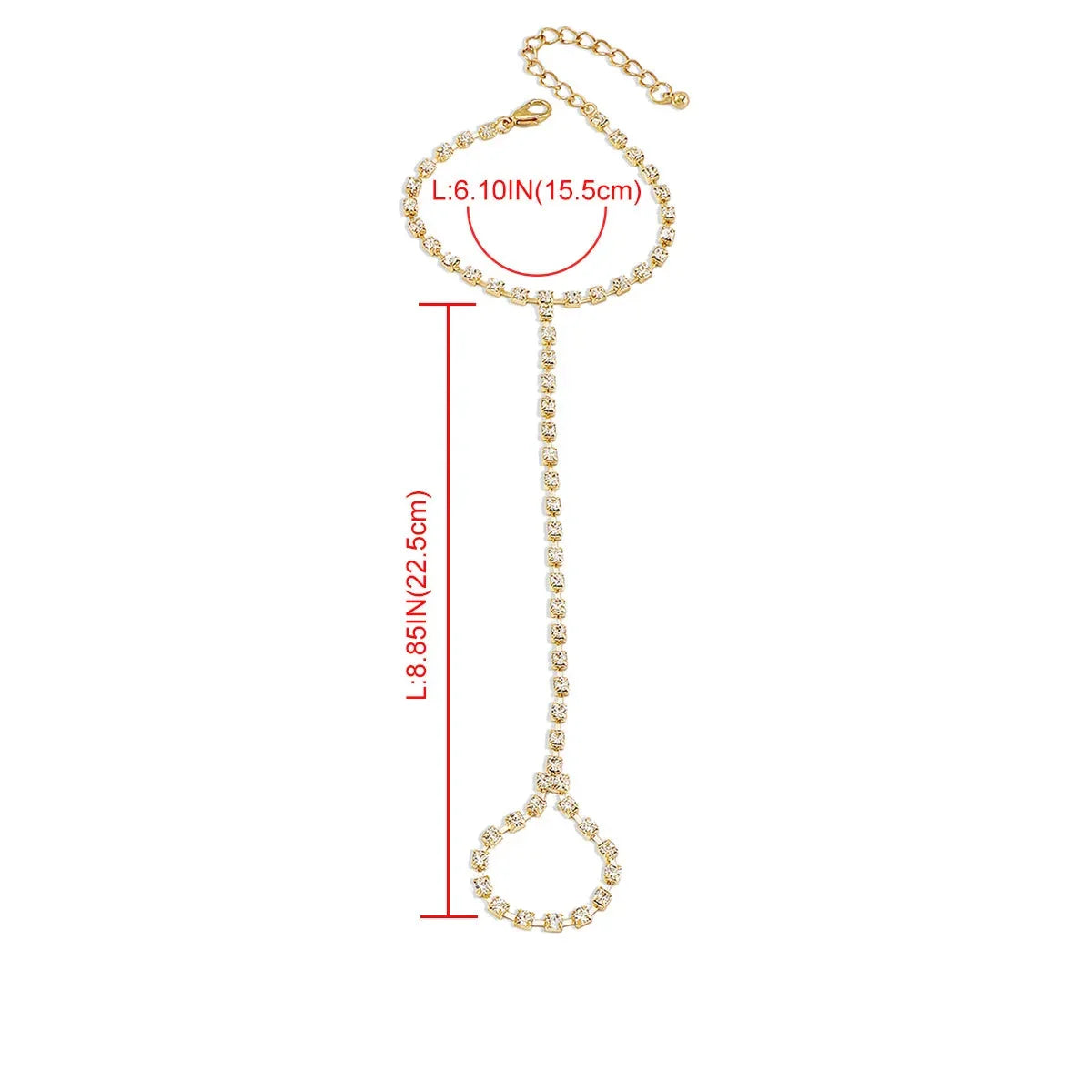 Rhinestone Hand Bracelet Women's Jewelry Gold Hand & Finger Chain
