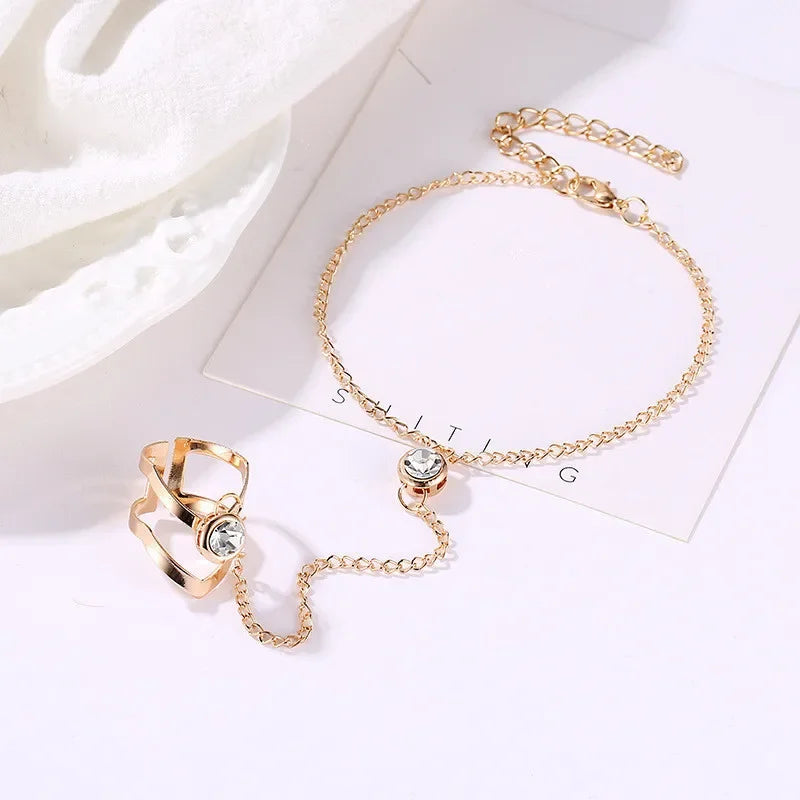 Main Zircon Bracelet - Women's Jewelry Hand & Finger Chain