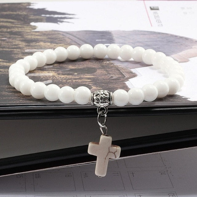 Pearl Bracelet with Cross