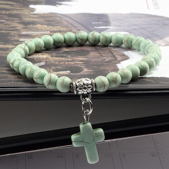 Pearl Bracelet with Cross