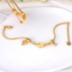 Protection Bracelet with Hand of Fatima and Blue Eye gold