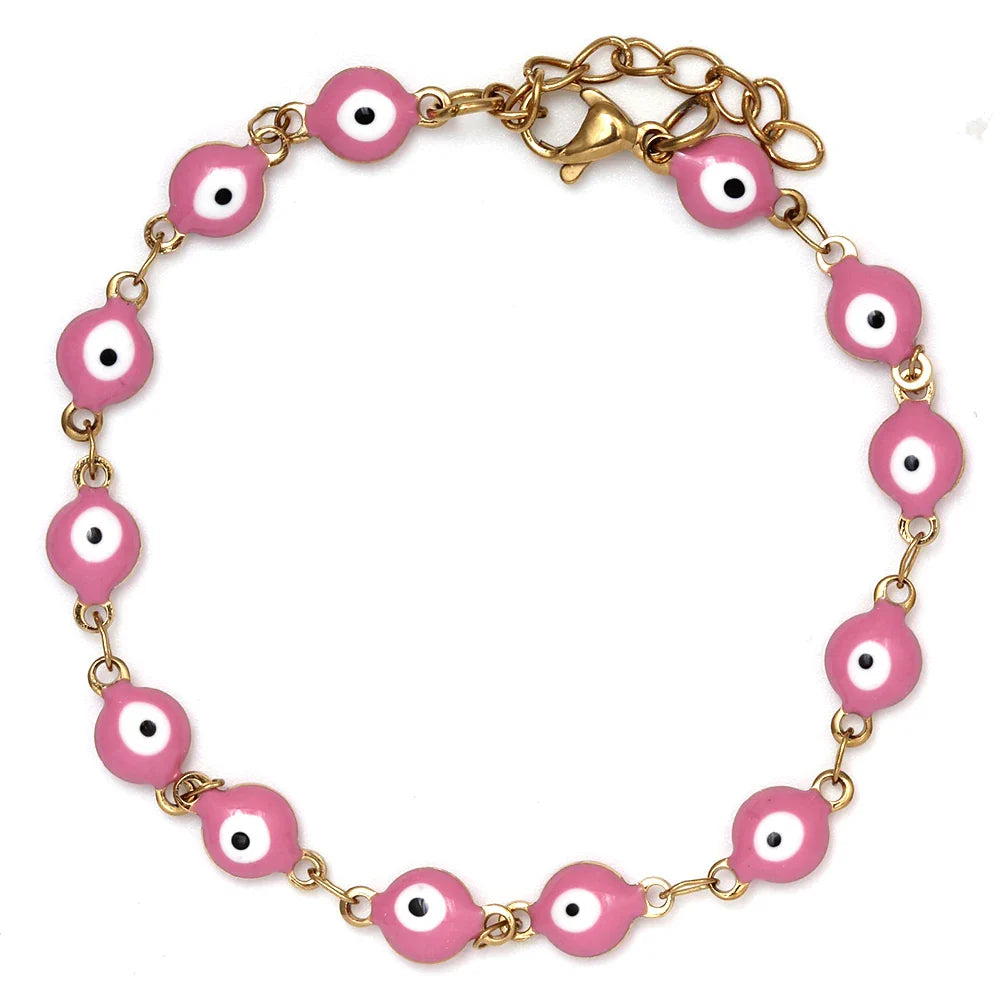 Protection Bracelet Against the Evil Eye for Men or Women Pink