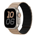 Bracelet de remplacement aimanté pour Apple Watch beige noir