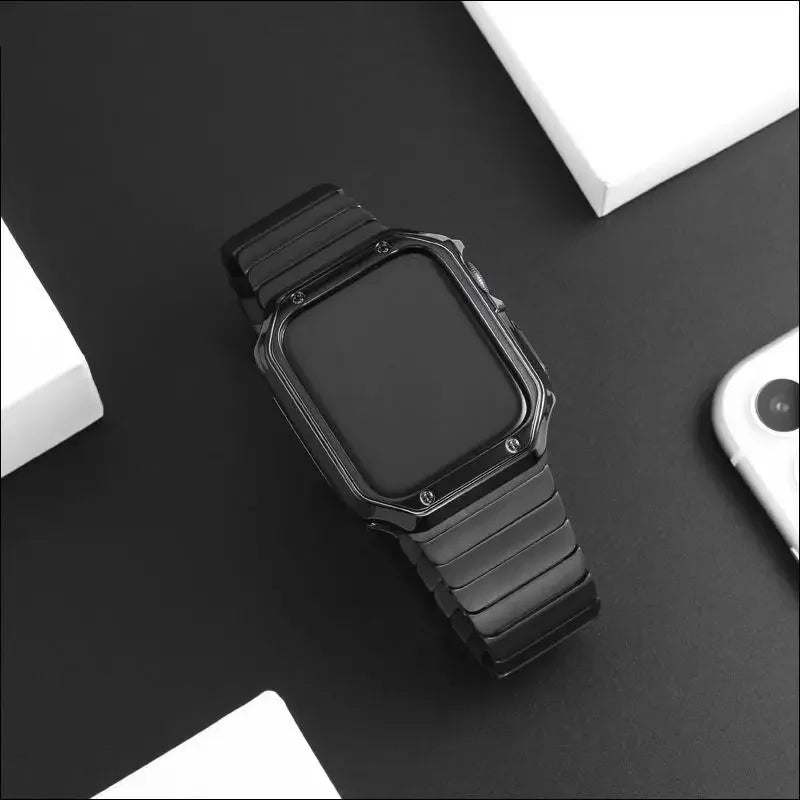 Bracelet de remplacement en acier inoxydable pour Apple Watch noir
