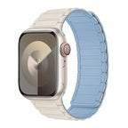 Bracelet de remplacement magnétique pour Apple Watch blanc bleu