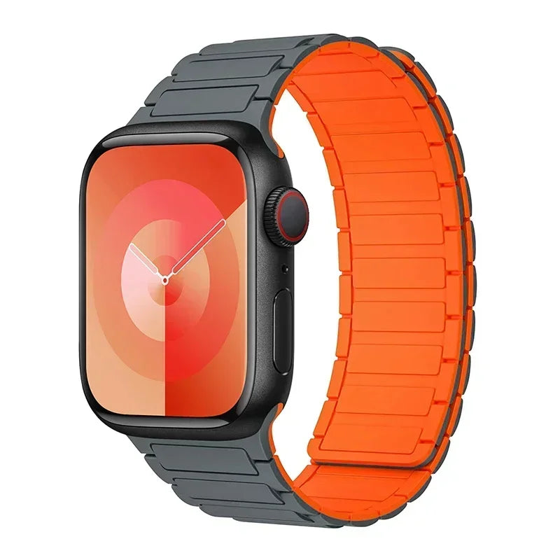 Bracelet de remplacement magnétique pour Apple Watch gris orange