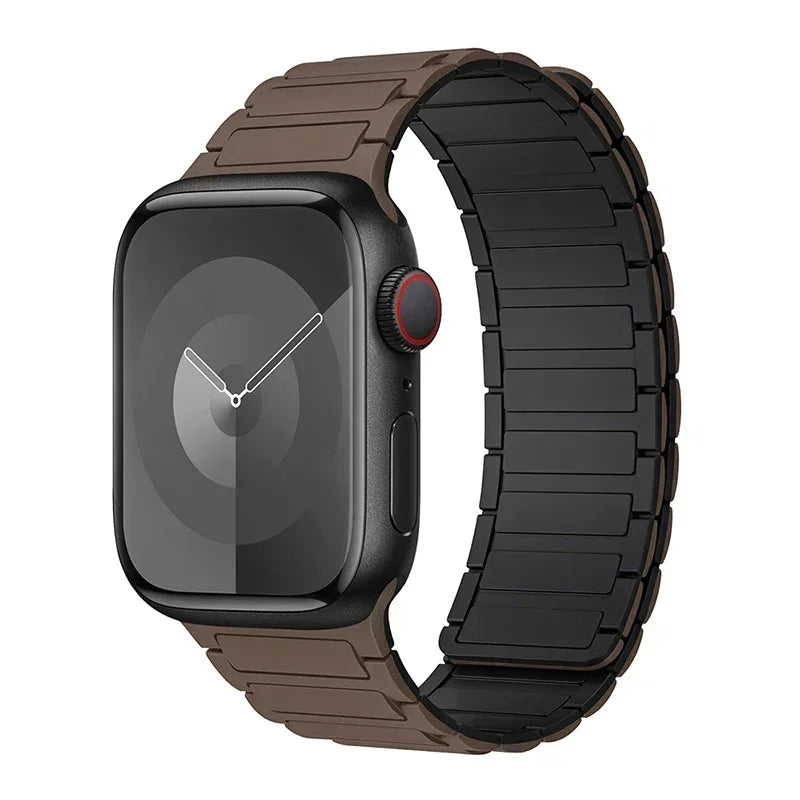 Bracelet de remplacement magnétique pour Apple Watch marron noir