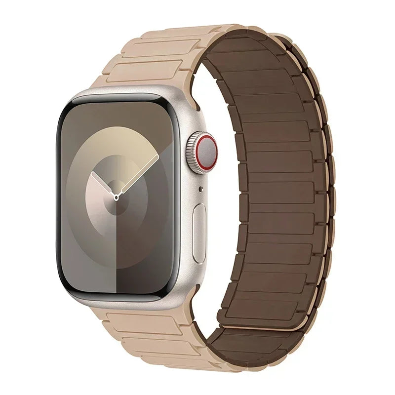 Bracelet de remplacement magnétique pour Apple Watch beige marron