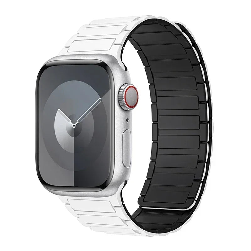 Bracelet de remplacement magnétique pour Apple Watch blanc noir