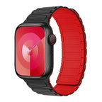 Bracelet de remplacement magnétique pour Apple Watch noir rouge