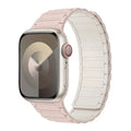 Bracelet de remplacement magnétique pour Apple Watch rose et blanc