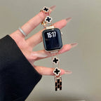 Bracelet de remplacement pour Apple Watch - design trèfle or rose