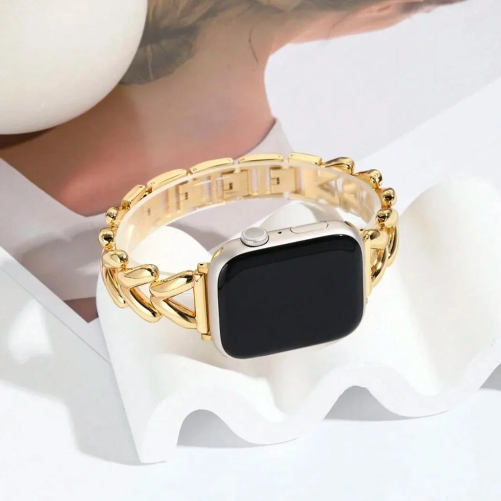 Bracelet de remplacement pour Apple Watch en acier or