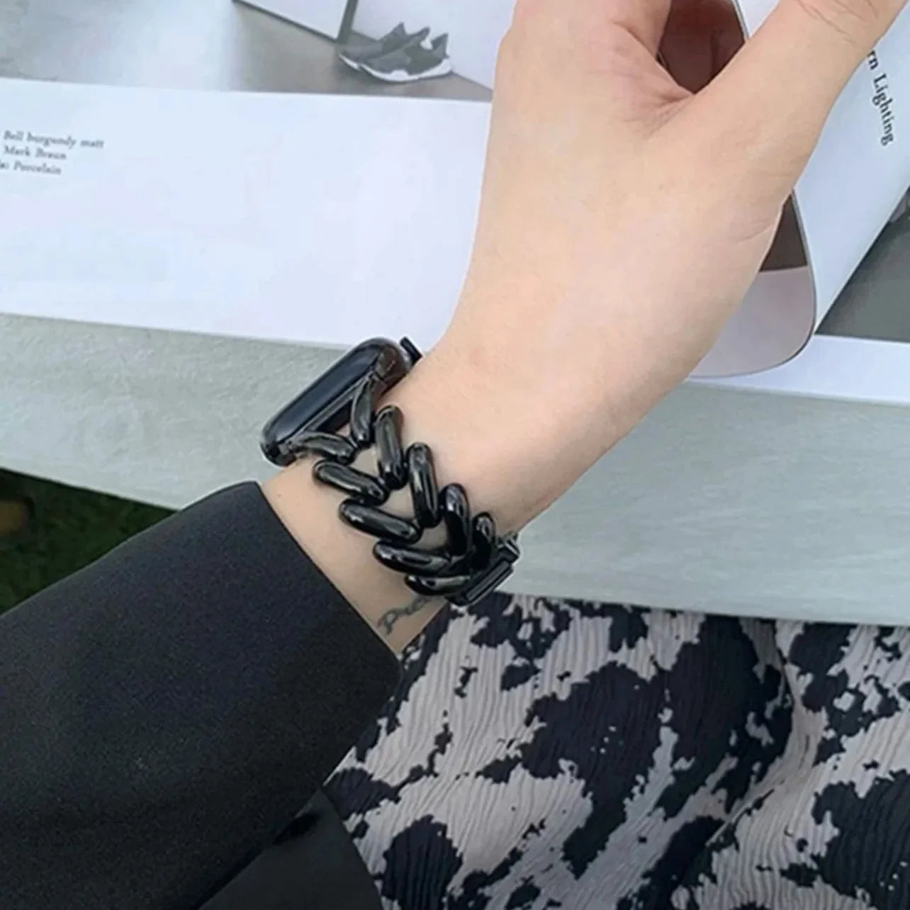 Bracelet de remplacement pour Apple Watch en acier noir