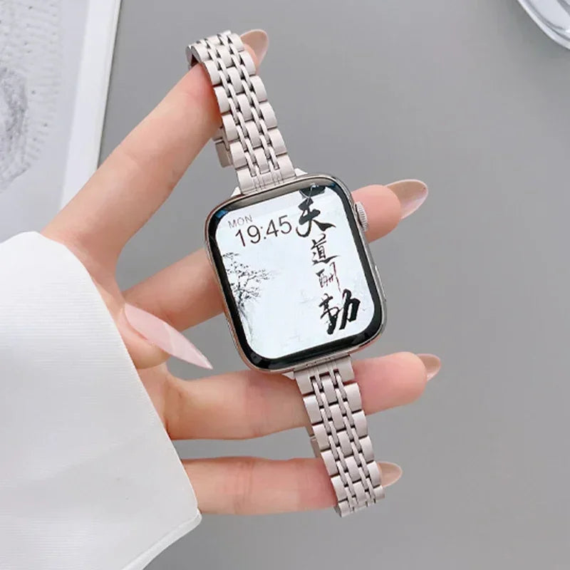 Bracelet de remplacement pour Apple Watch en acier inoxydable argent