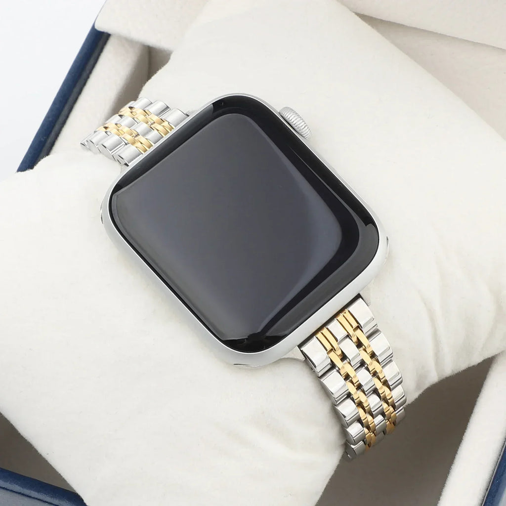 Bracelet de remplacement pour Apple Watch en acier inoxydable argent or
