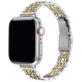 Bracelet de remplacement pour Apple Watch en acier inoxydable argent et or
