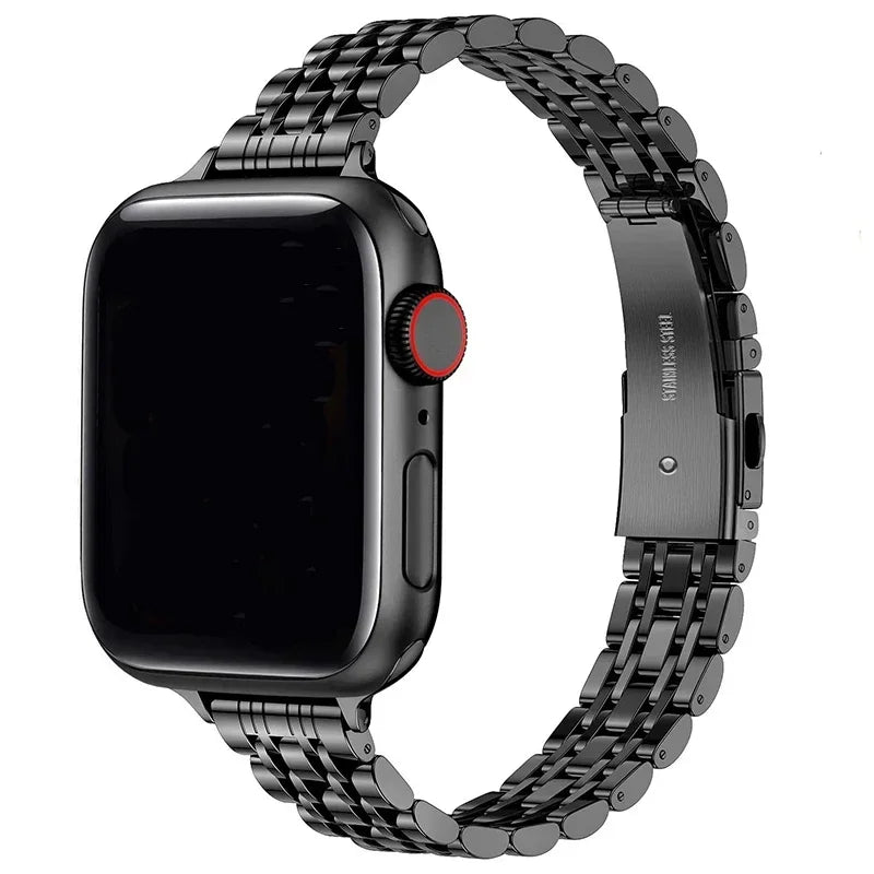 Bracelet de remplacement pour Apple Watch en acier inoxydable noir