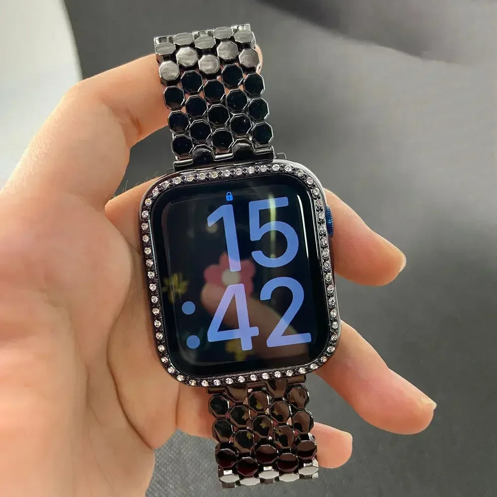 Bracelet de remplacement pour Apple Watch en acier inoxydable - pour femme noir
