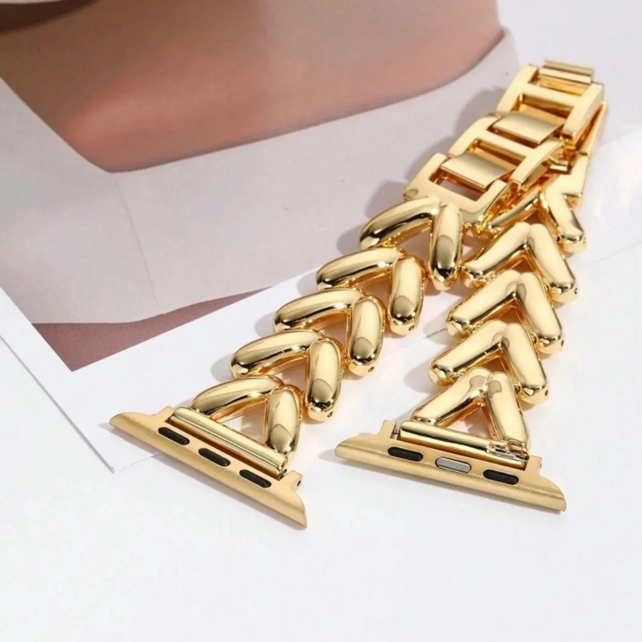 Bracelet de remplacement pour Apple Watch en acier or