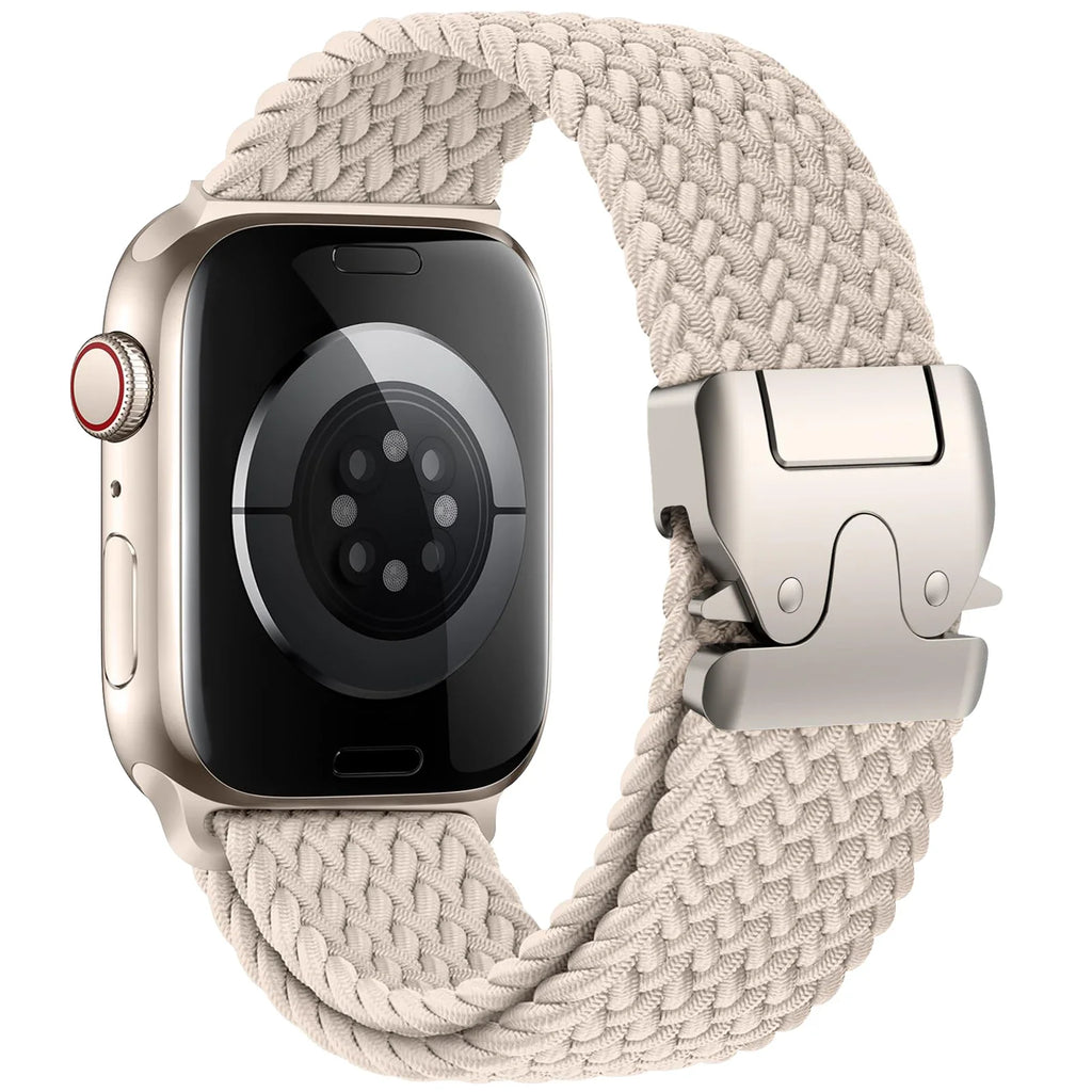 Bracelet de remplacement pour Apple Watch en corde de parachute beige