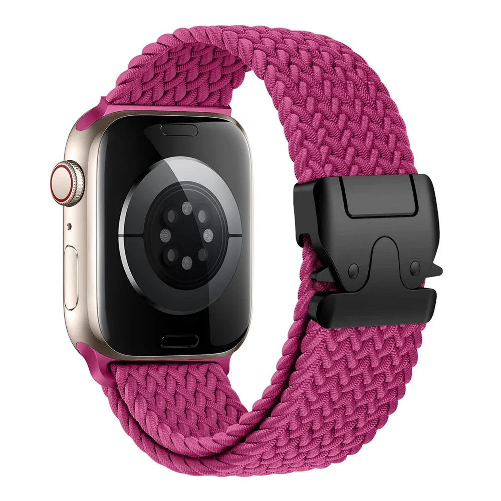 Bracelet de remplacement pour Apple Watch en corde de parachute fuschia