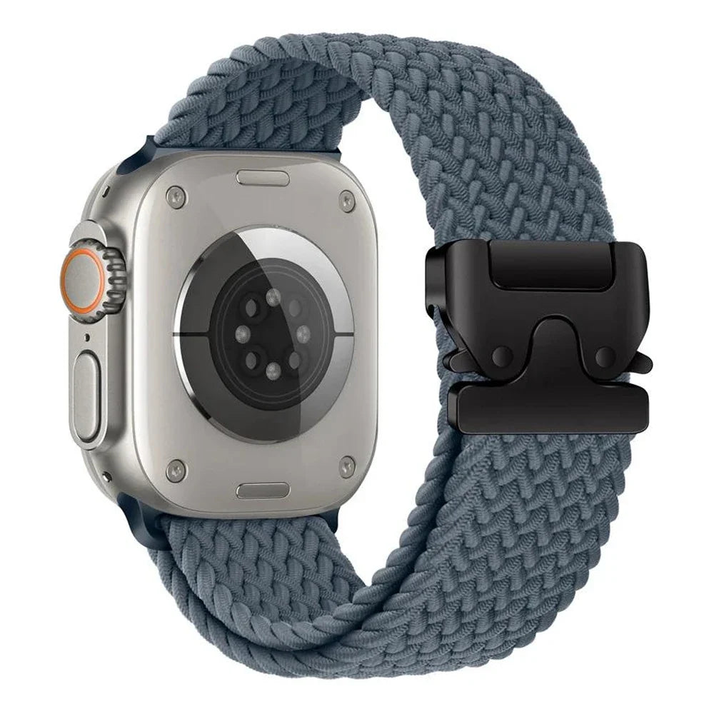 Bracelet de remplacement pour Apple Watch en corde de parachute bleu gris