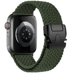 Bracelet de remplacement pour Apple Watch en corde de parachute vert