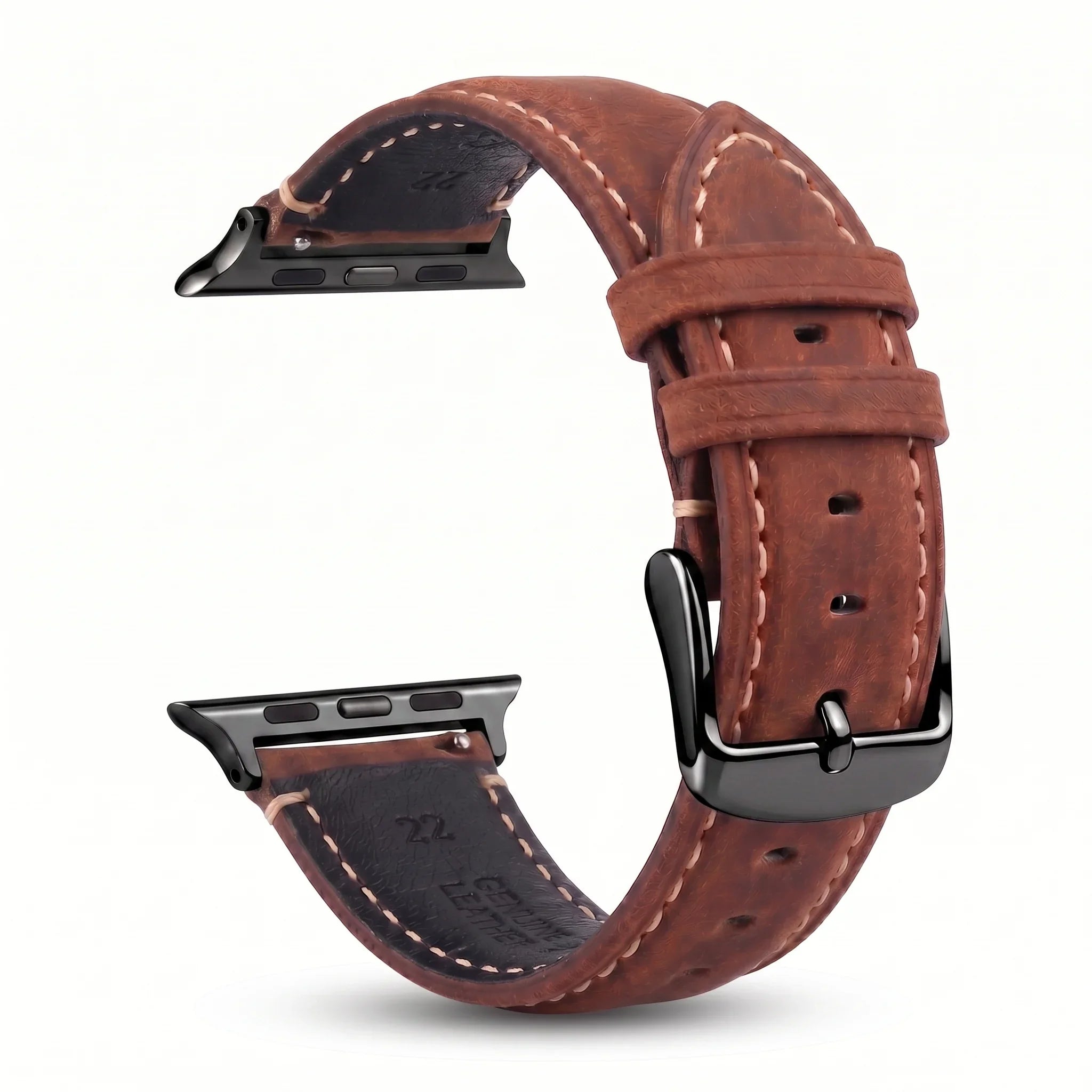 Bracelet de remplacement pour Apple Watch en cuir classique marron