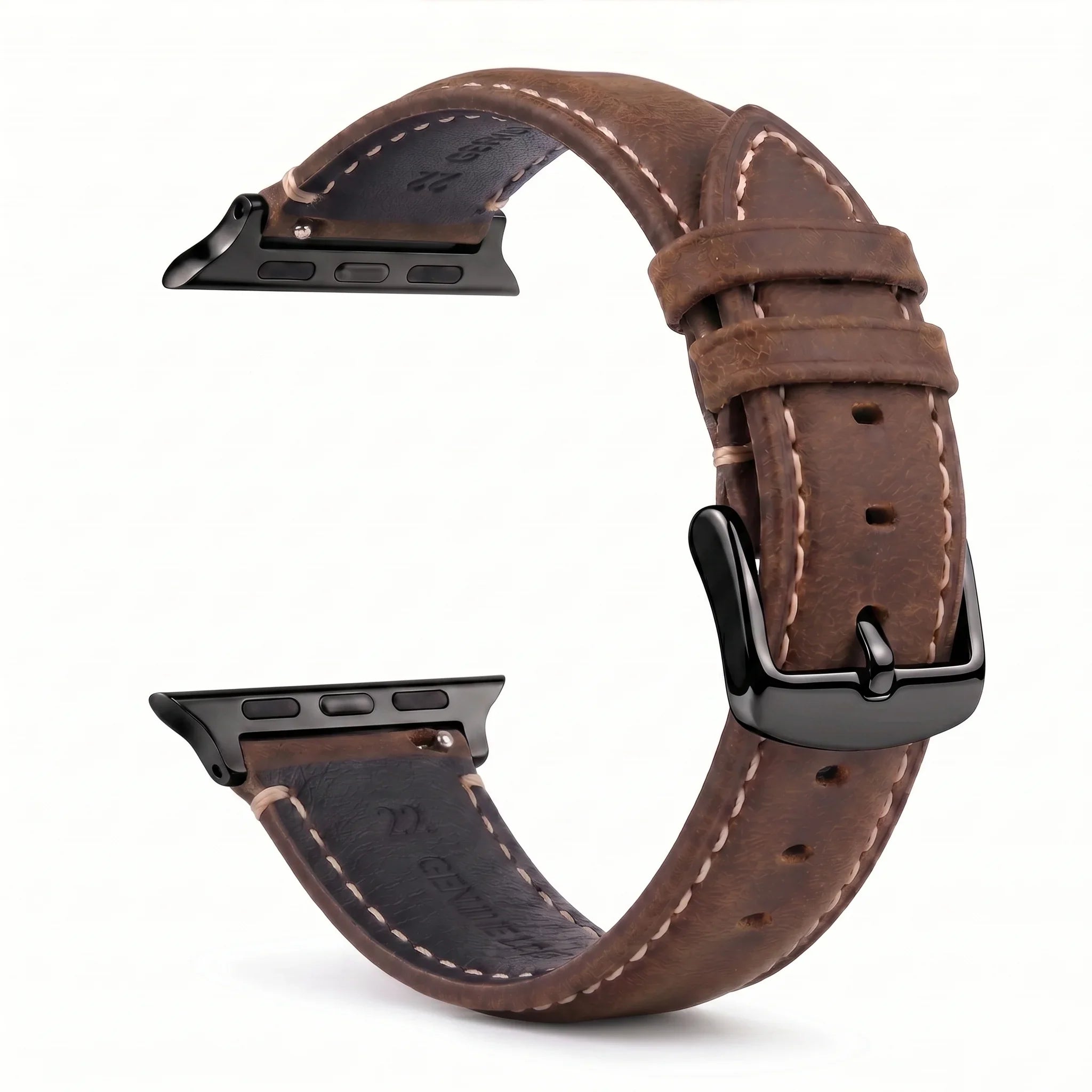 Bracelet de remplacement pour Apple Watch en cuir classique marron noir