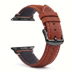 Bracelet de remplacement pour Apple Watch en cuir classique marron noir