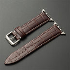 Bracelet de remplacement pour Apple Watch en cuir et acier marron