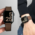 Bracelet de remplacement pour Apple Watch en cuir marron