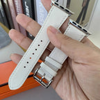 Bracelet de remplacement pour Apple Watch en cuir pour femme et pour homme blanc